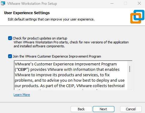 User Experience Settings