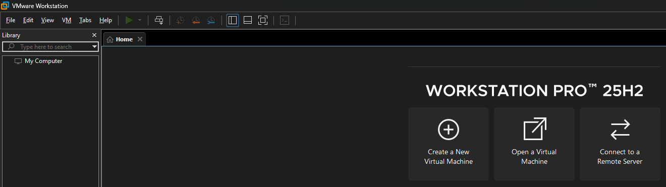 VMware Workstation Pro Interface