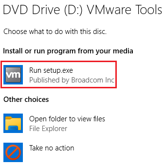VMware Tools Executable