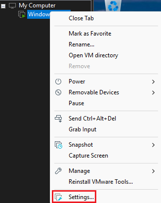VM Settings