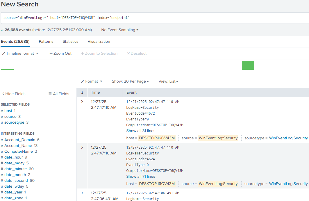 Splunk Endpoint Query