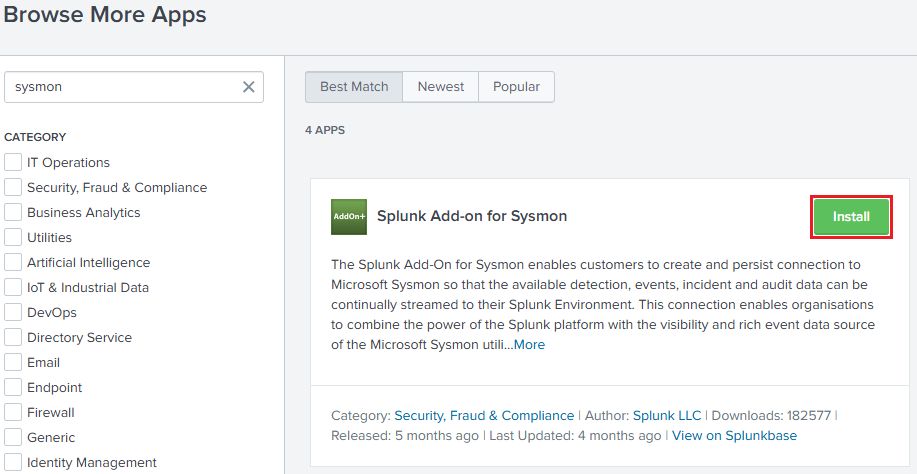 Splunk Sysmon Add-on