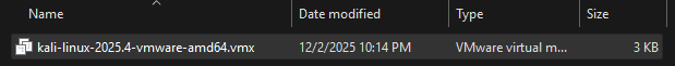 Kali Linux .vmx