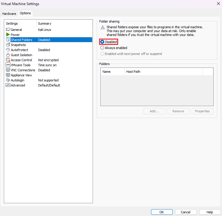 Kali Linux Shared Folders
