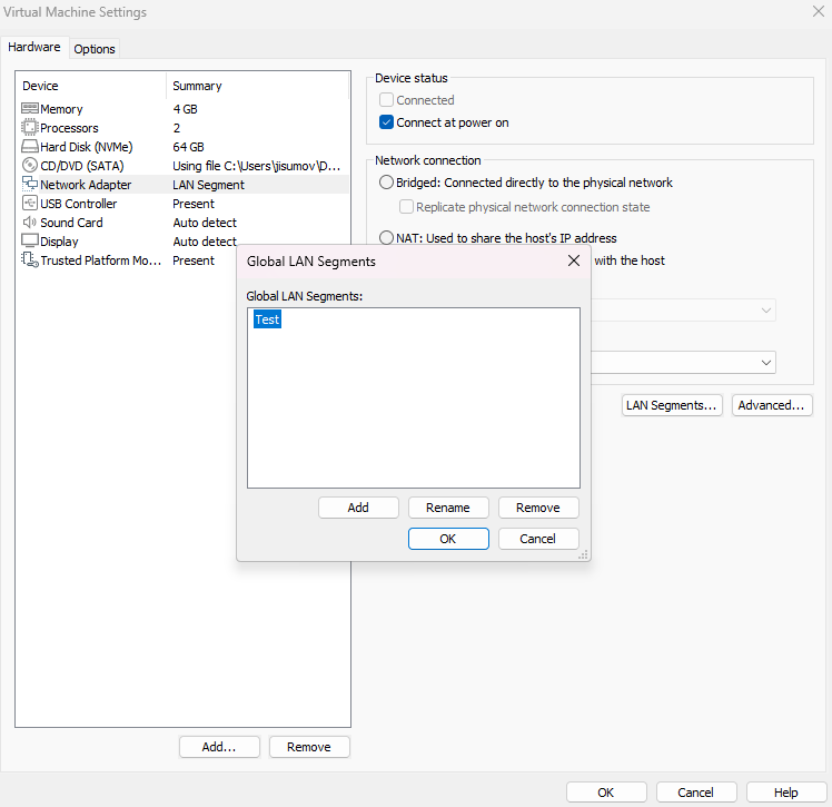 Network Test Segment