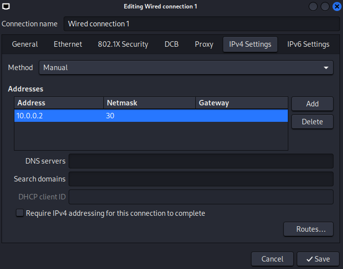 Kali Linux IP and Netmask