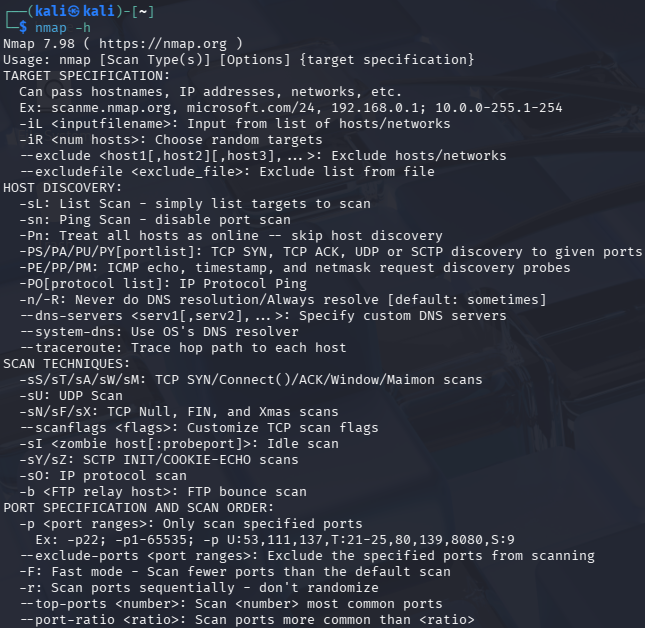 Nmap Help
