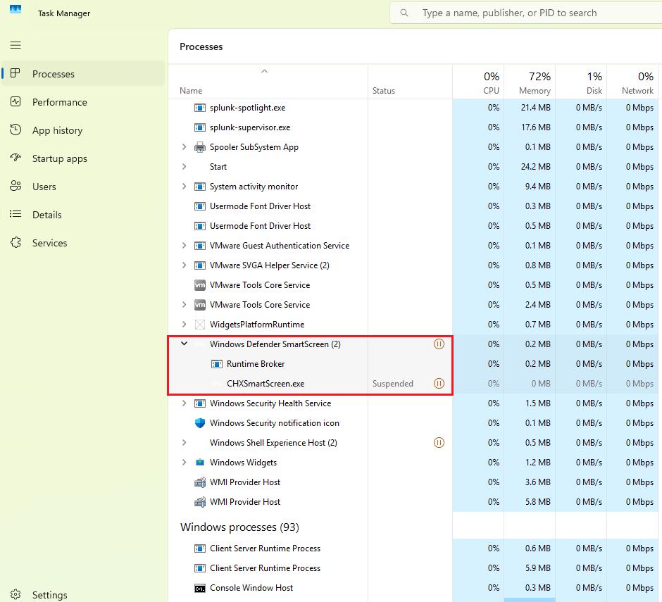 Task Manager Processes