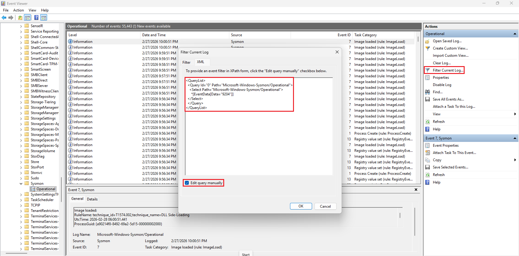 Event Viewer XML Query Setup