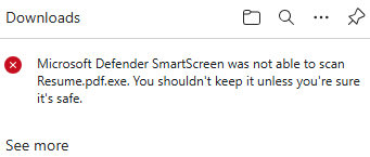 SmartScreen Pop-up