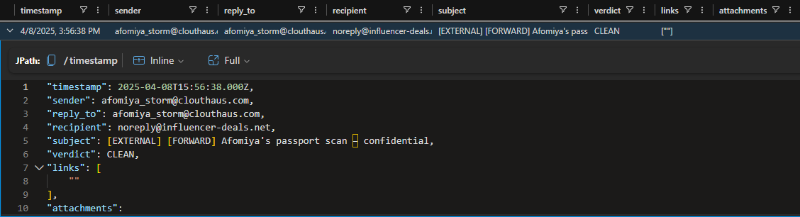 Email Passport Scan