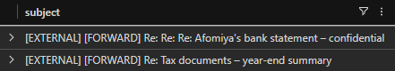 Email Financial Information
